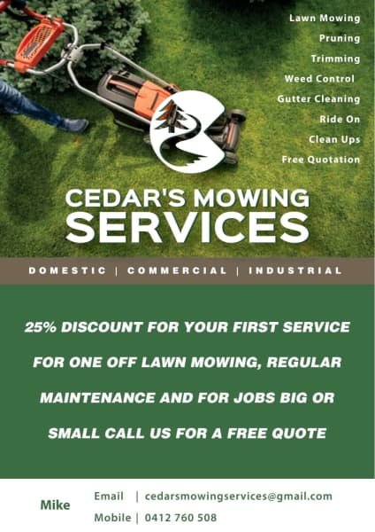 Gardening, Lawn Mowing, Slashing, Acreage, Hedge Trimming