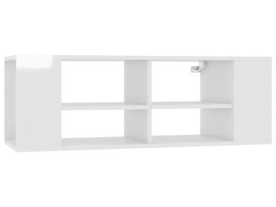 Wall-Mounted TV Cabinet High Gloss White 102x35x35 cm Engineered Wood