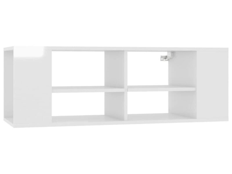Wall-Mounted TV Cabinet High Gloss White 102x35x35 cm Engineered Wood