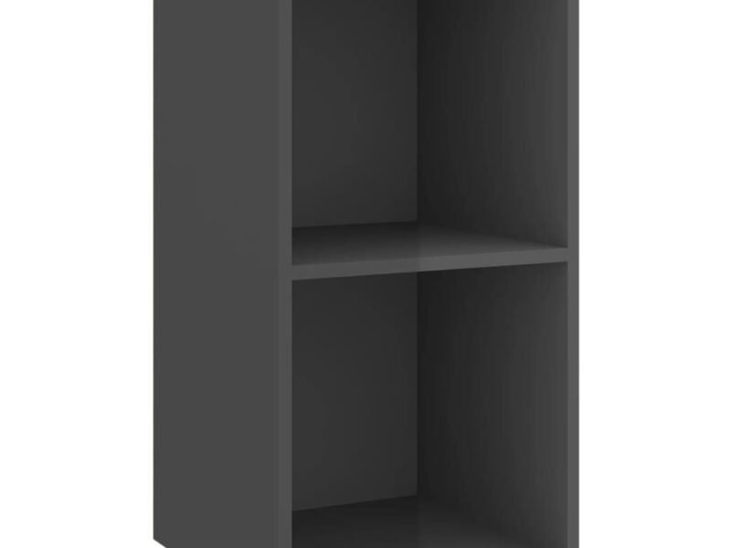Wall-mounted TV Cabinet High Gloss Grey 37x37x72 cm Engineered Wood