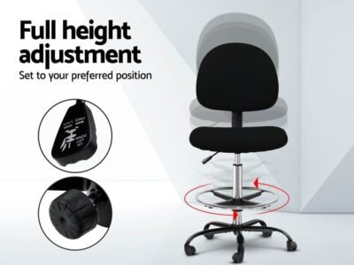 Office Chair Drafting Stool Fabric Chairs Black
