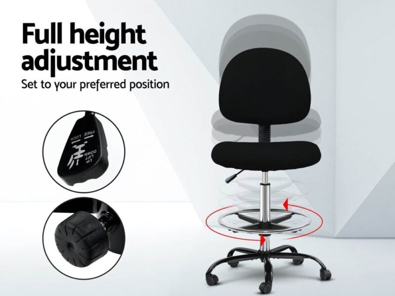 Office Chair Drafting Stool Fabric Chairs Black