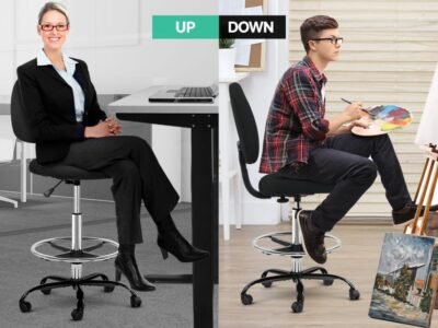 Office Chair Drafting Stool Fabric Chairs Black