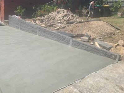 concreting slabs,retaining walls,driveways.