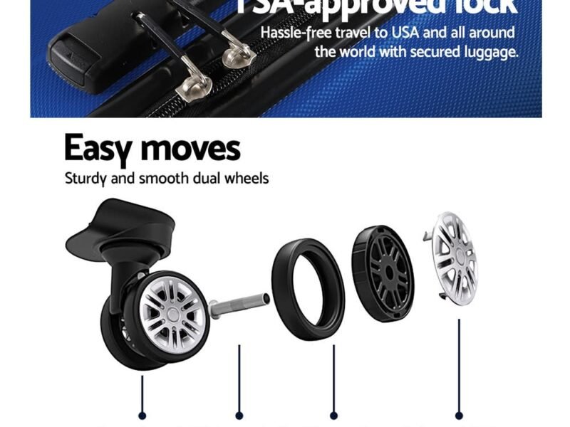 20 24 28 Luggage with TSA Lock Spinner Travel Suitcase Carry On Har