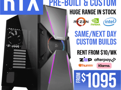 RTX Gaming PCs from $1095, SAME DAY Custom Builds, STOCK IN STORE!