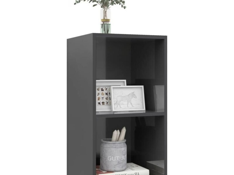 Wall-mounted TV Cabinet High Gloss Grey 37x37x72 cm Engineered Wood