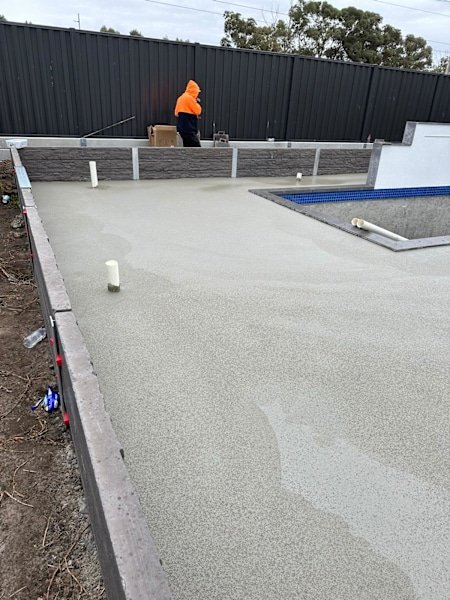 concreting slabs,retaining walls,driveways.