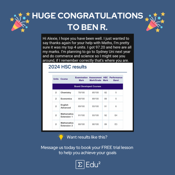 Maths Tutoring with Proven HSC Results