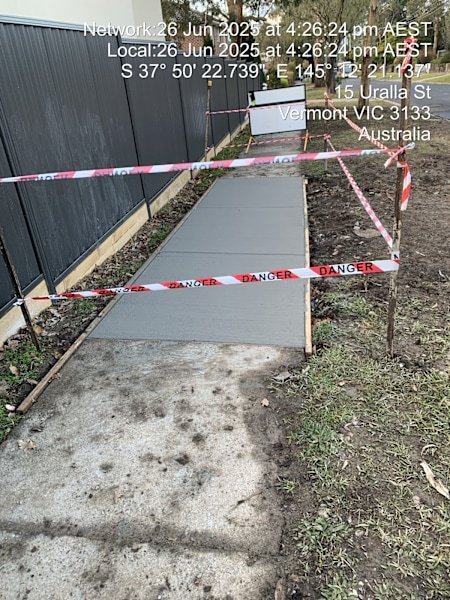 concreting slabs,retaining walls,driveways.