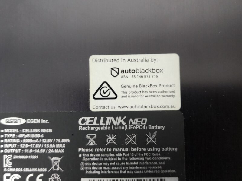 BlackVue Cellink-Neo 6 Dash Cam External Battery Supply.