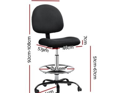 Office Chair Drafting Stool Fabric Chairs Black