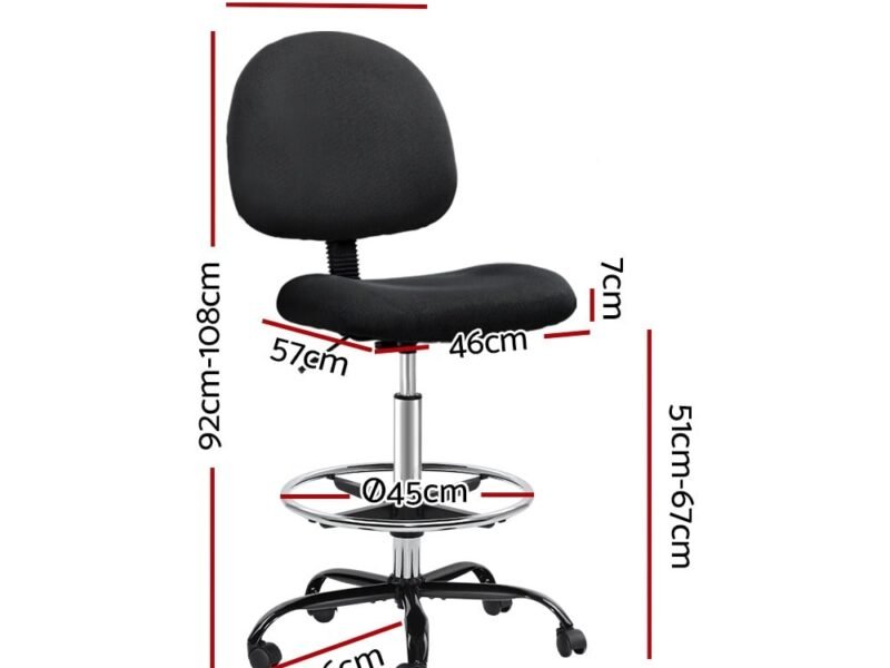 Office Chair Drafting Stool Fabric Chairs Black