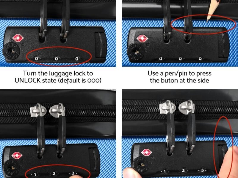 20 24 28 Luggage with TSA Lock Spinner Travel Suitcase Carry On Har
