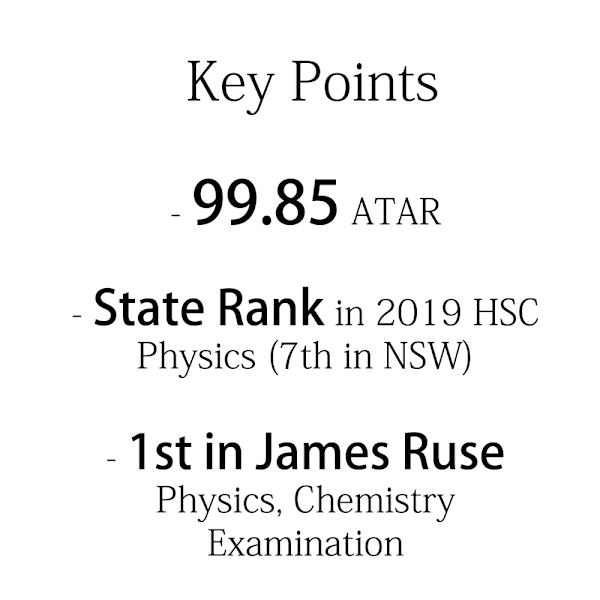 🧲 1st in James Ruse 🧲 𝟵𝟵.𝟴𝟱 🧲 Physics 𝗦𝗧𝗔𝗧𝗘 𝗥𝗔𝗡𝗞 Tutor