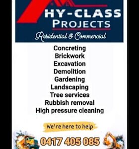 Concrete, Excavation, Landscaping, Bricklaying, Demolition