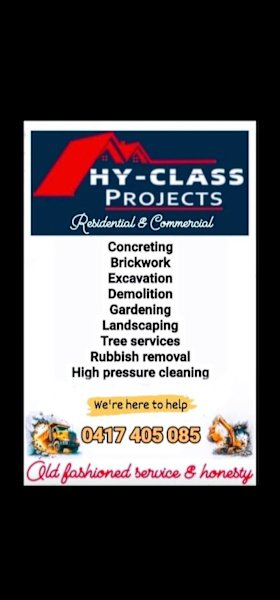 Concrete, Excavation, Landscaping, Bricklaying, Demolition