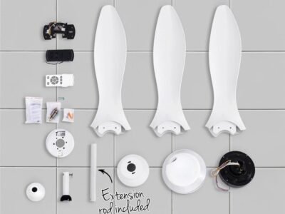 52 Ceiling Fan DC Motor w/Light w/Remote - White